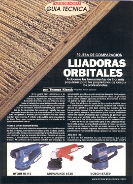 Prueba de comparación: Lijadoras Orbitales - Noviembre 1994