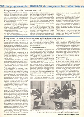 Monitor de programación - Febrero 1986