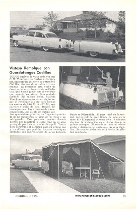 Vistoso remolque con guardafangos Cadillac - Febrero 1955