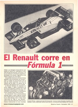 El Renault corre en Fórmula 1 - Noviembre 1985