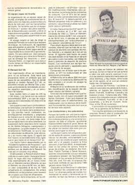 El Renault corre en Fórmula 1 - Noviembre 1985