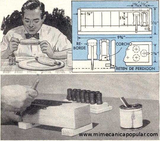 Sujetador de mazorcas de maíz hecho de madera dura - Octubre 1954