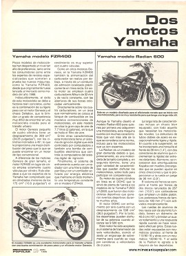 Motocicletas Yamaha: FXR400 y Radian 600 - Abril 1990