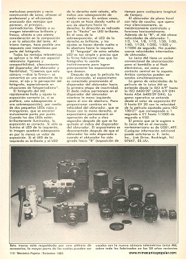 Fotografía: Avance técnico de la Leica M6 - Diciembre 1985