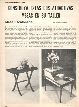 Construya estas dos atractivas mesas en su taller - Junio 1969