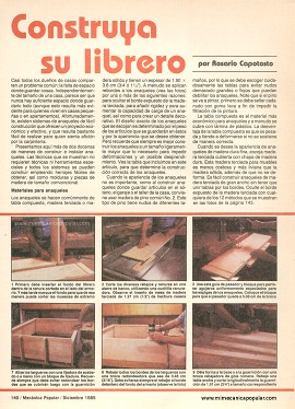 Construya su librero - Diciembre 1985