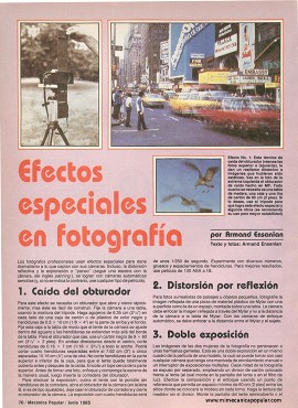 Efectos especiales en fotografía -Junio 1985