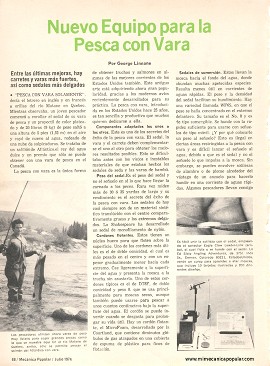 Para el Pescador: Equipo para la Pesca con Vara - Julio 1974