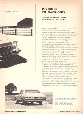Informe de los dueños: Buick Apollo 1973 - Febrero 1974
