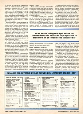 Informe de los dueños: Mercedes Benz 190 de 1984 - Junio 1985