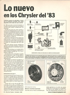 Lo Nuevo en los Chrysler del 83 - Diciembre 1982