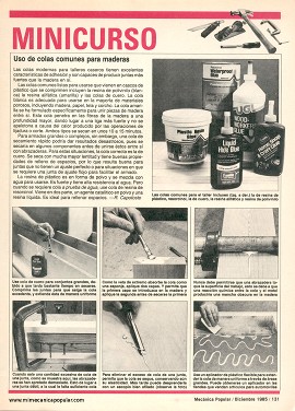Minicurso: Uso de adhesivos comunes para maderas -Diciembre 1985