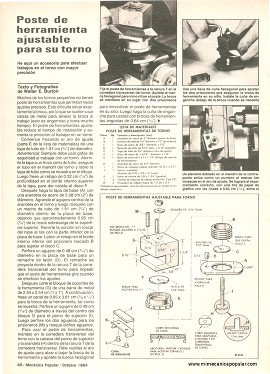 Poste de herramienta ajustable para su torno metal - Octubre 1984