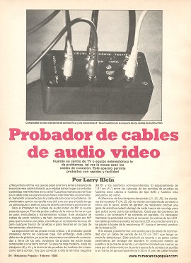 Probador de cables de audio y video -Febrero 1985