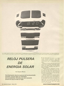 Reloj Pulsera de Energía Solar -Marzo 1974