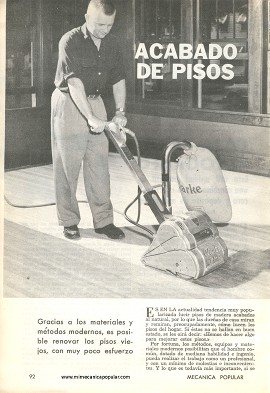 Acabado de Pisos de Madera - Julio 1961