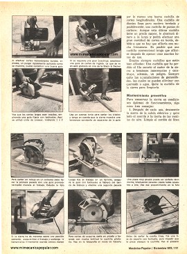 Curso de Carpintería: La Sierra Circular Portátil - Diciembre 1975