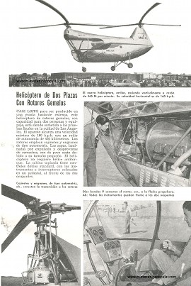 Helicóptero de dos plazas con rotores gemelos - Octubre 1951