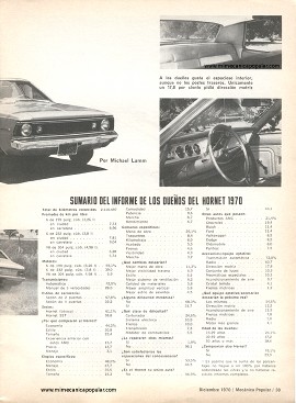 Informe de los dueños: AMC Hornet - Diciembre 1970
