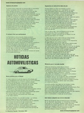 Noticias Automovilísticas - Diciembre 1975
