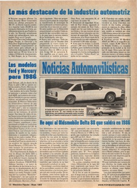 Noticias Automovilísticas - Mayo 1985