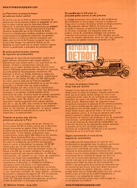 Noticias de Detroit - Junio 1970