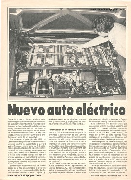 Nuevo auto eléctrico - Noviembre 1983