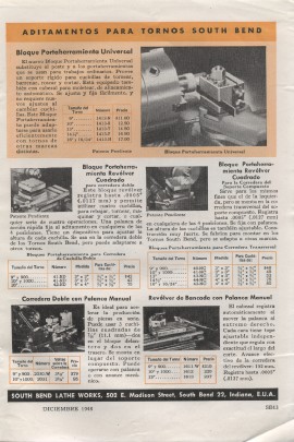 Máquinas Herramientas de Precisión South Bend - Diciembre 1948