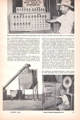El Automatismo en la Ceba de Ganado - Julio 1958