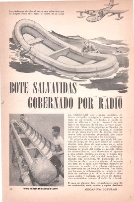Bote Salvavidas Gobernado por Radio - Noviembre 1951
