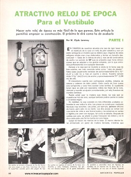 Atractivo Reloj de Época Para el Vestíbulo - Parte I - Febrero 1970
