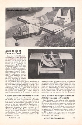 Avión de Ala en Forma de Canal - Marzo 1957