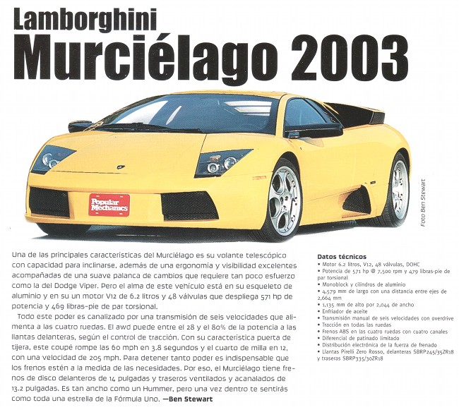 Lamborghini Murciélago 2004 - Septiembre 2003