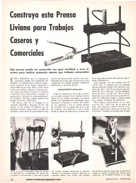 Construya esta Prensa Liviana para Trabajos Caseros y Comerciales - Febrero 1970