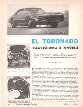 El Toronado Probado por Dueños de Thunderbirds - Enero 1966
