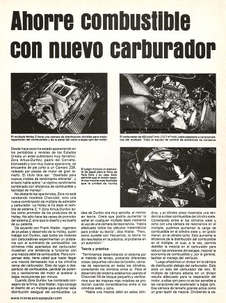 Ahorre combustible con nuevo carburador - Octubre 1982