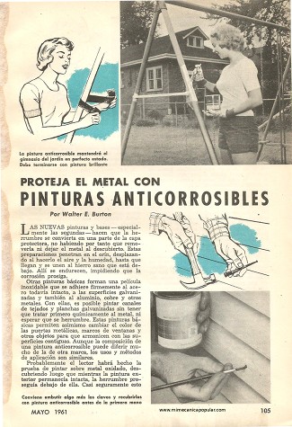 Proteja el metal con pinturas anticorrosibles - Mayo 1961