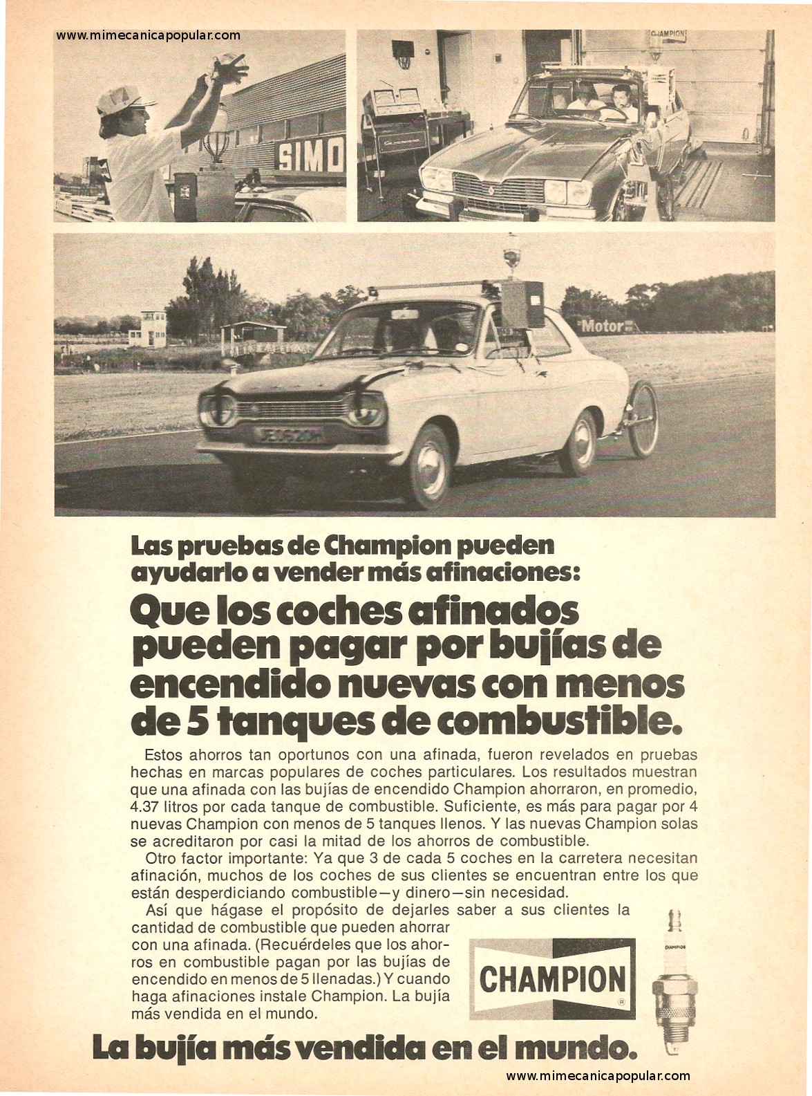 Publicidad - Bujías Champion - Septiembre 1977
