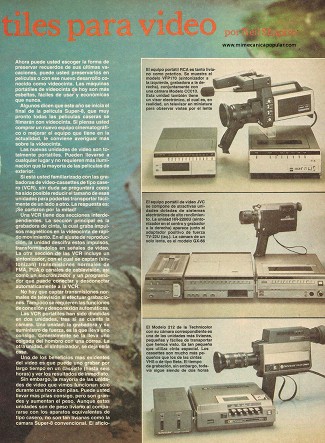 Nuevas cámaras portátiles para video - Diciembre 1981