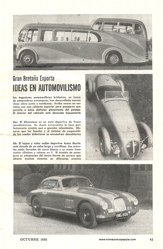 Gran Bretaña Exporta Ideas en Automovilismo - Octubre 1950