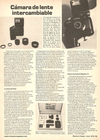 Cámara Pentax SLR 110 de lente intercambiable - Junio 1979