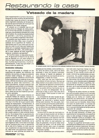 Restaurando la casa - Veteado de la madera - Mayo 1989