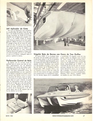 Singular bote de recreo con casco de tres quillas - Mayo 1962