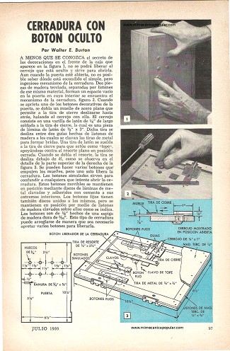 Cerradura con botón oculto - Julio 1959