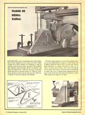 Fiador de Sierra Radial - Febrero 1973