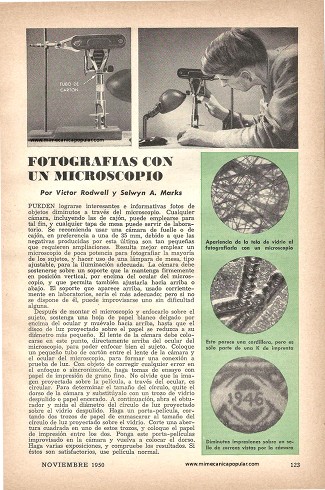 Fotografías con un microscopio - Noviembre 1950