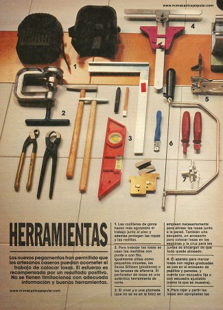 Herramientas para colocar losas de piso - Noviembre 1990