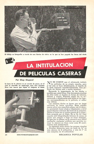 La Intitulación de Películas Caseras - Abril 1955