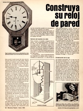 Construya su reloj de pared - Enero 1982