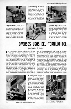 Diversos Usos del Tornillo del Taladro - Marzo 1958
